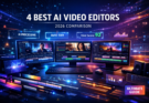 Best AI video editors 2026 comparison showing professional editing software interfaces with analytics and automation features