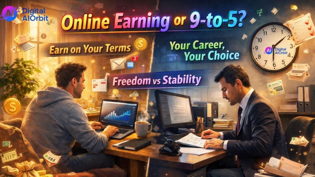 Online Earning vs Traditional 9-5 Jobs